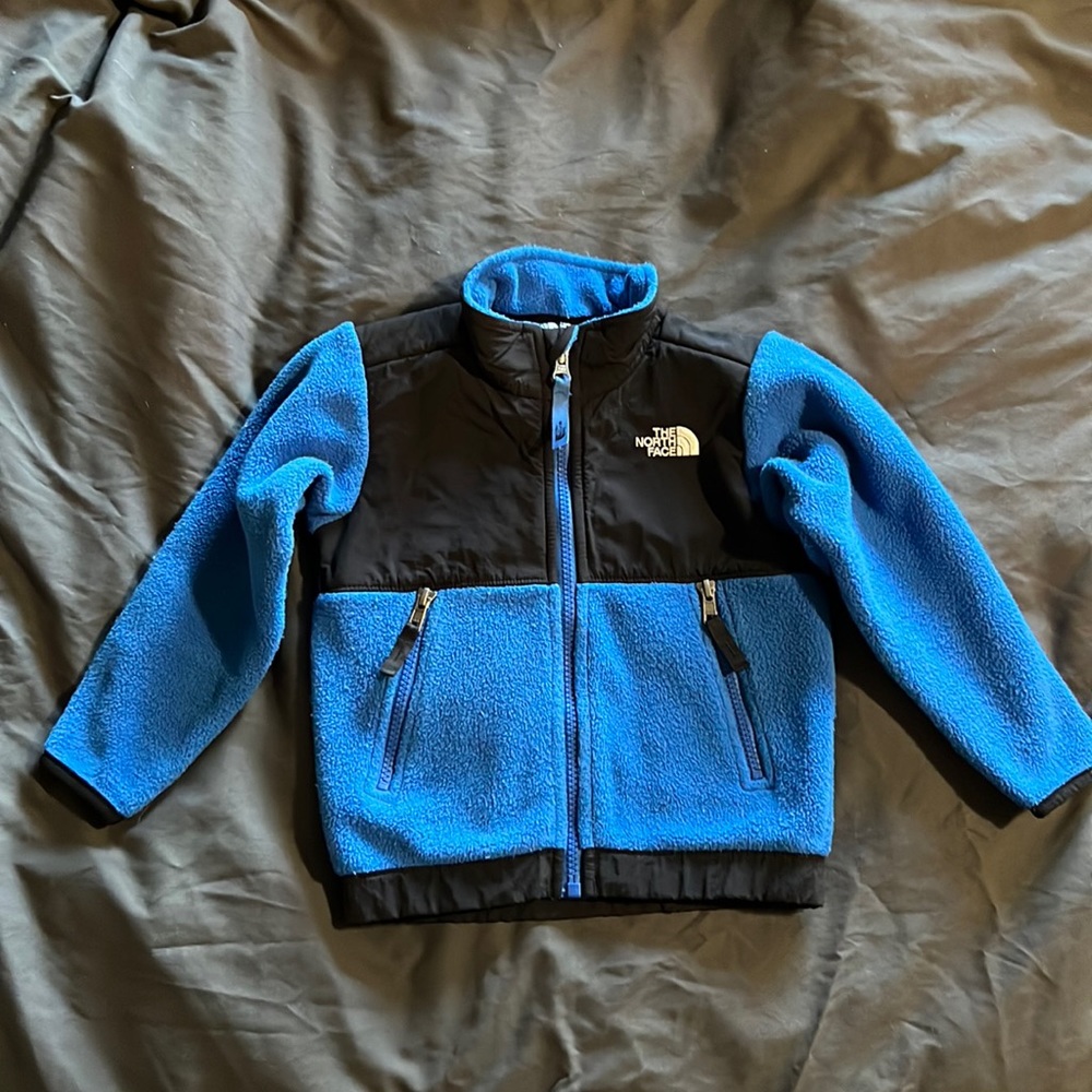 North face blue zip up fleece